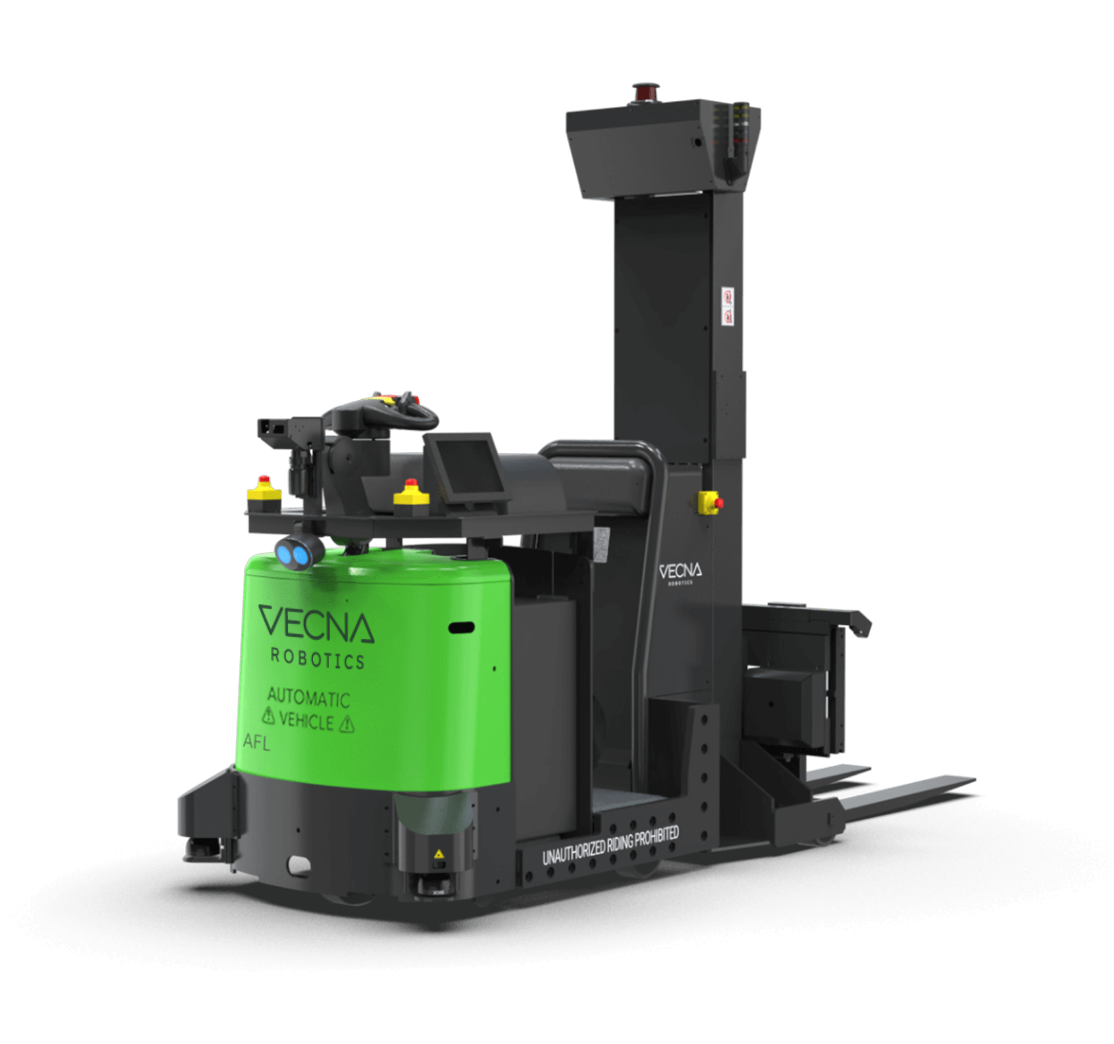 Autonomous forklift with sensors and safety mast