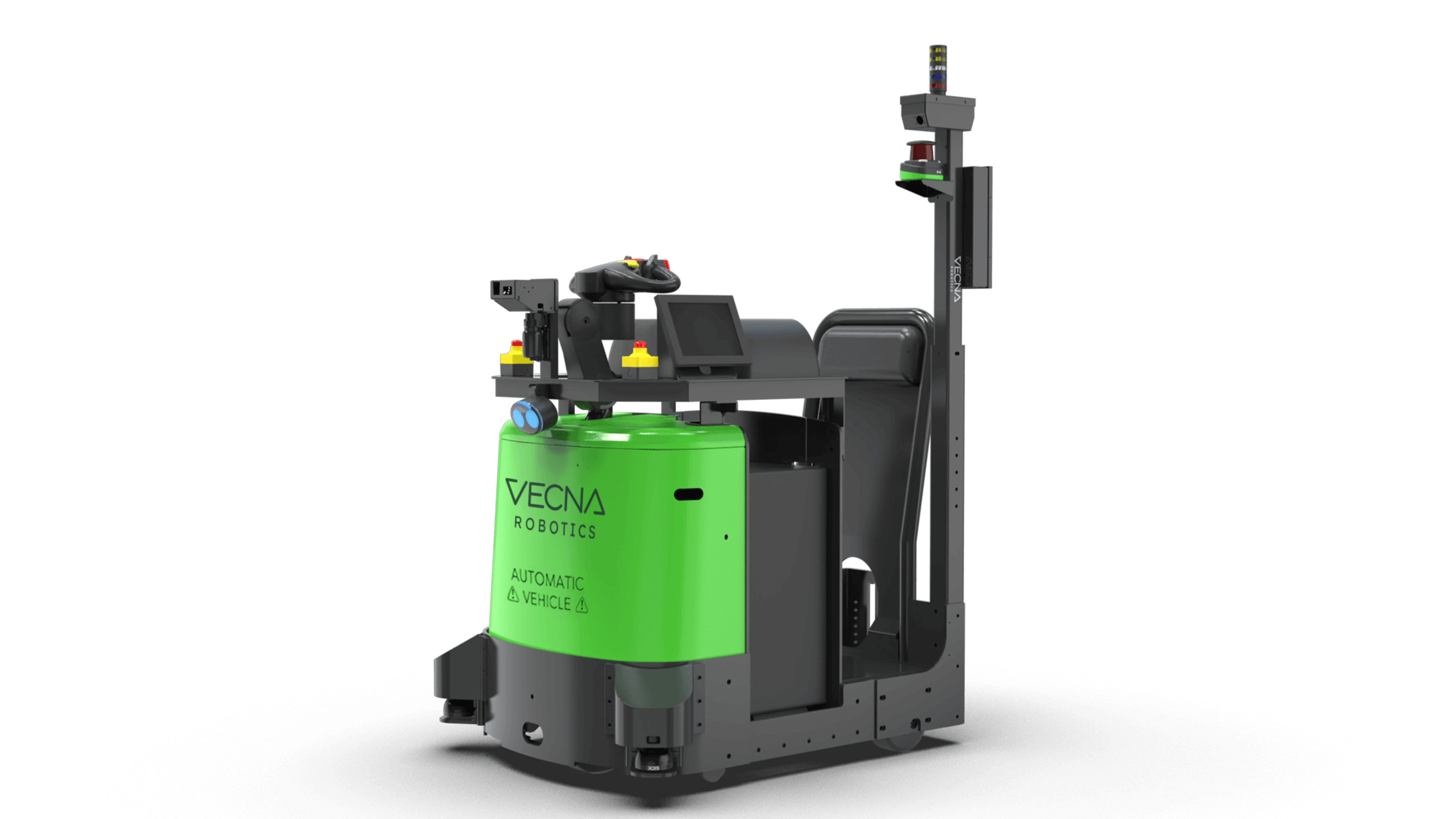 Autonomous ATG tugger with towing hitch